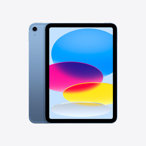 Representative front view of Apple iPad (A16) in Blue. Not a photo of the specific pre-owned device.