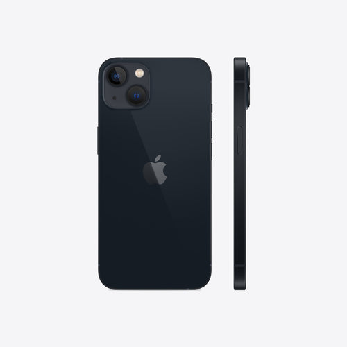 Representative rear view of Apple iPhone 13 in Midnight. Not a photo of the specific pre-owned device.