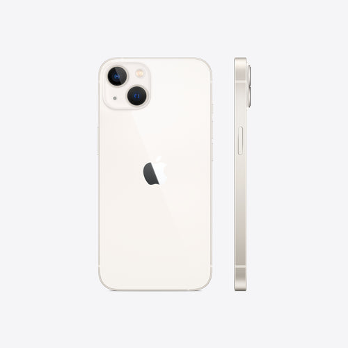 Representative rear view of Apple iPhone 13 in Starlight. Not a photo of the specific pre-owned device.