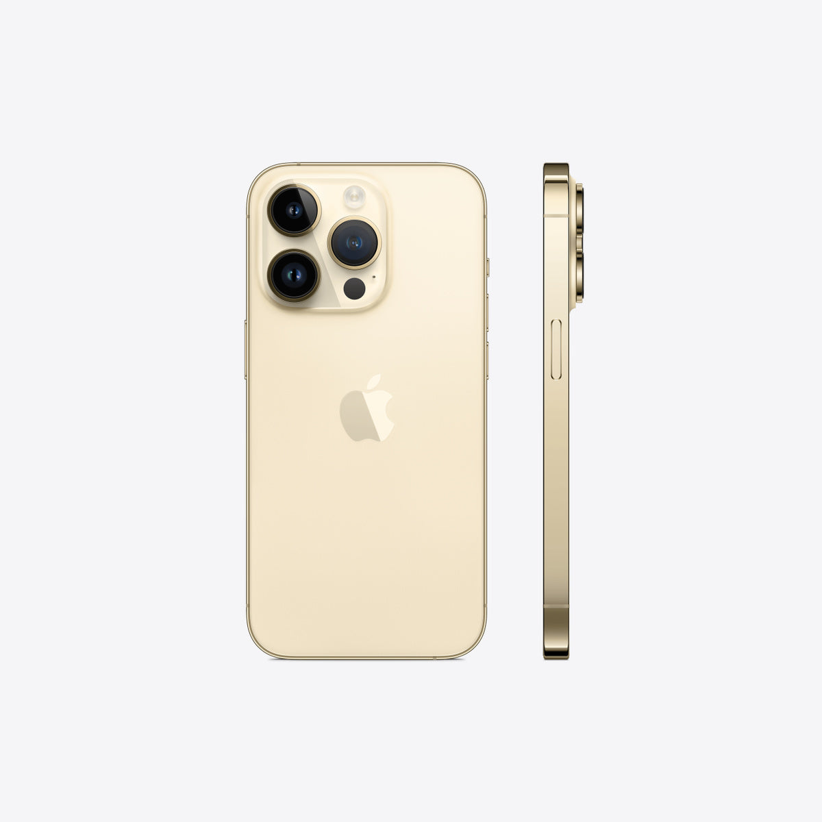 Representative rear view of Apple iPhone 14 Pro in Gold. Not a photo of the specific pre-owned device.