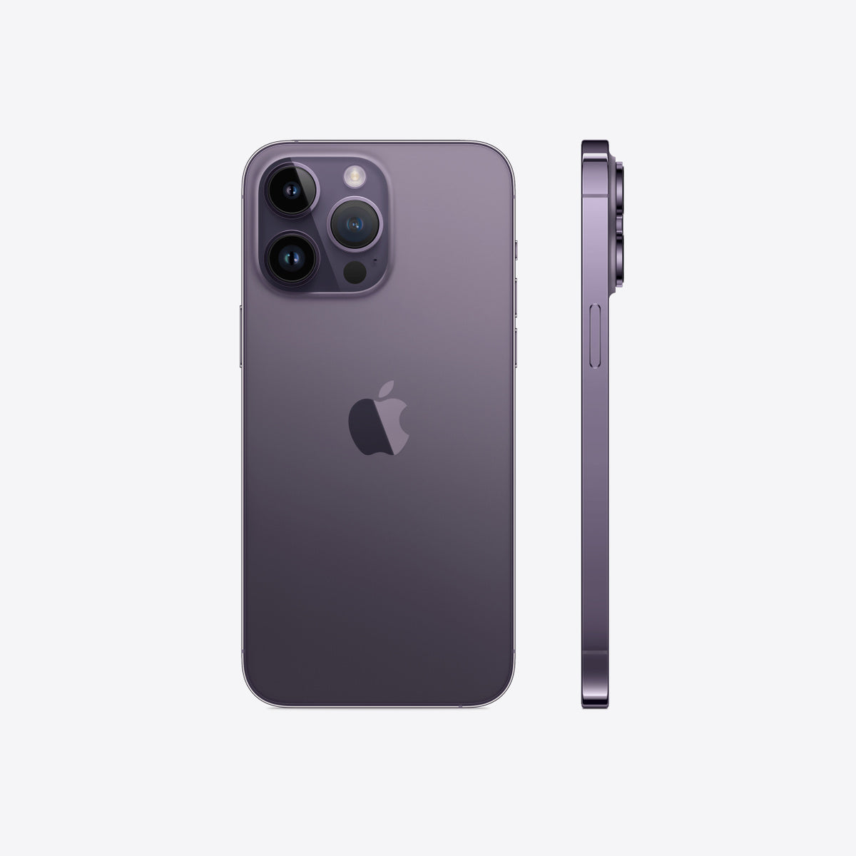 Representative rear view of Apple iPhone 14 Pro Max in Deep Purple. Not a photo of the specific pre-owned device.