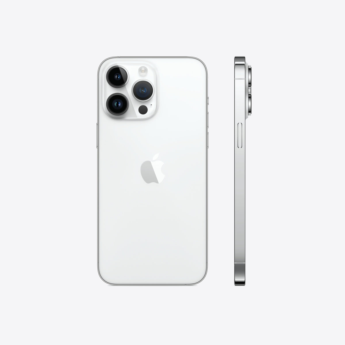 Representative rear view of Apple iPhone 14 Pro Max in Silver. Not a photo of the specific pre-owned device.