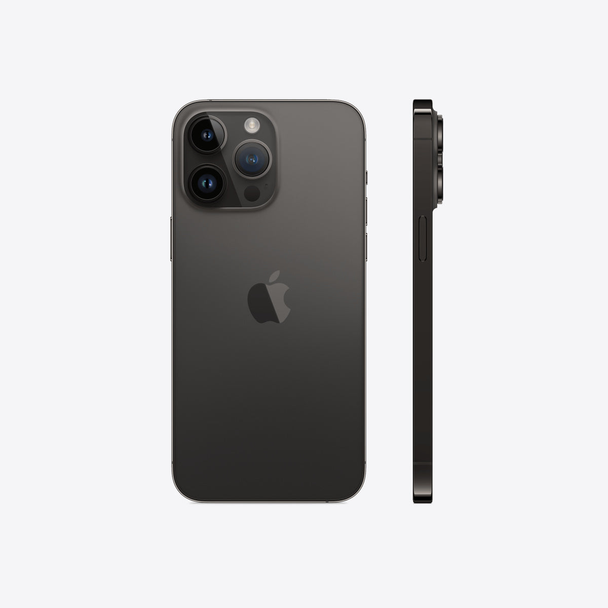 Representative rear view of Apple iPhone 14 Pro Max in Space Black. Not a photo of the specific pre-owned device.